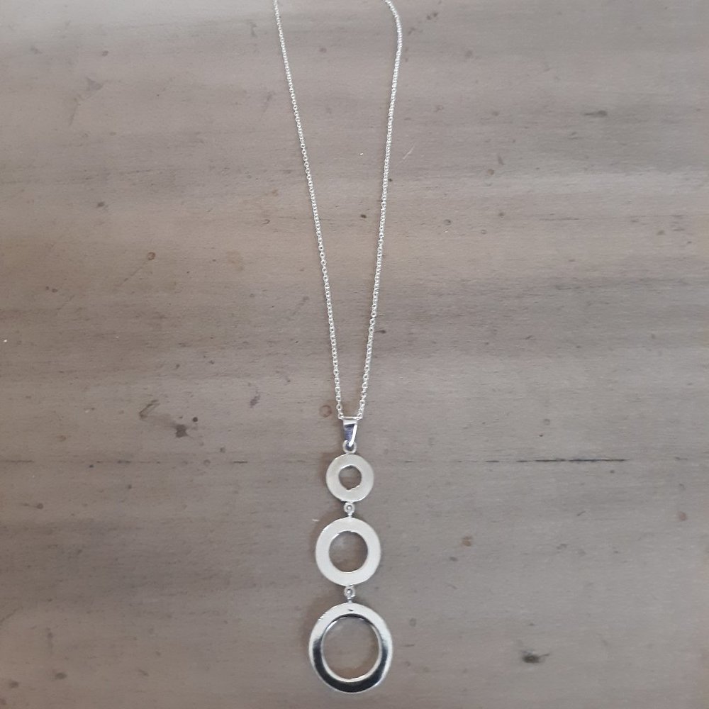 Sterling silver 3 tier circle necklace